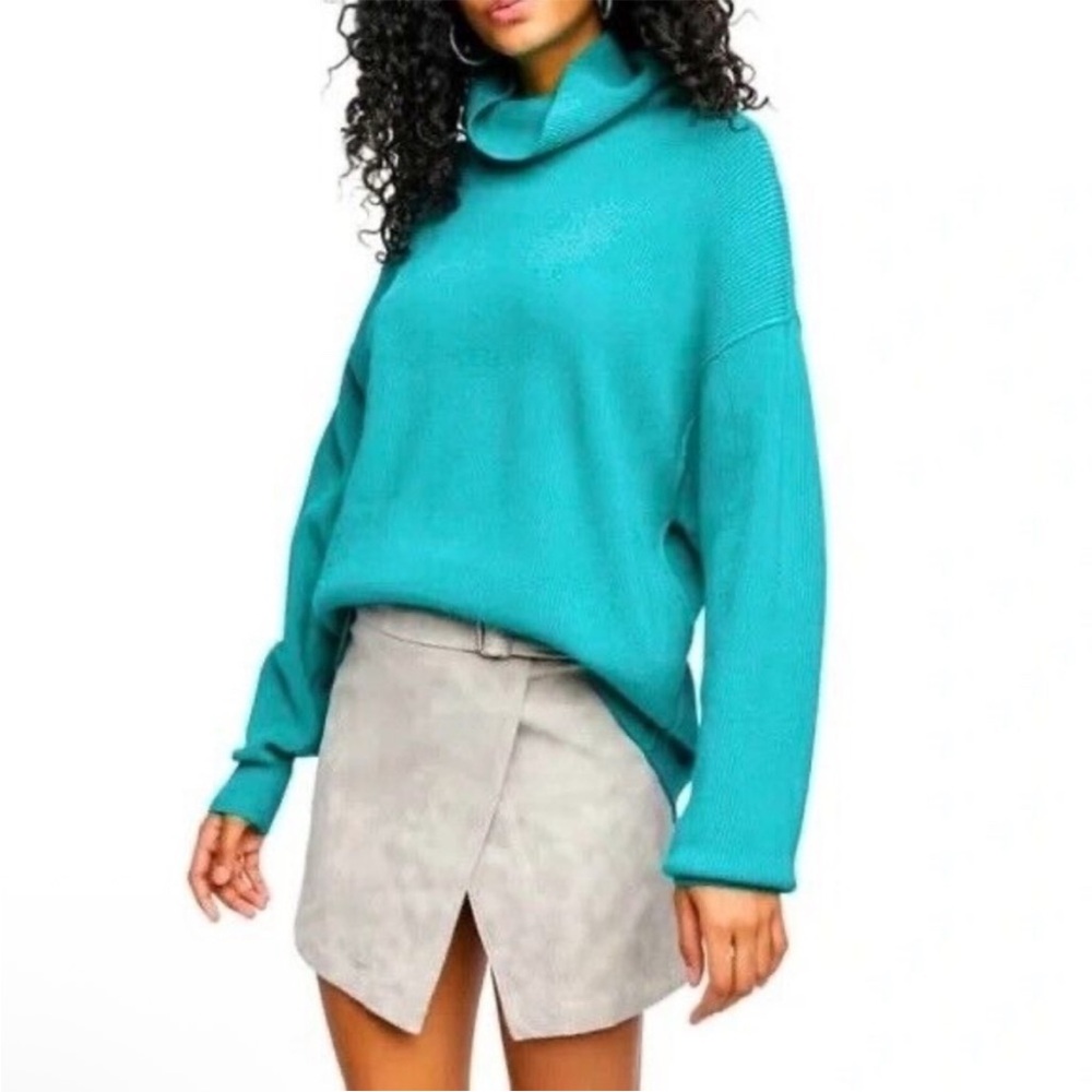Free People Softly Structured Sweater Teal XS